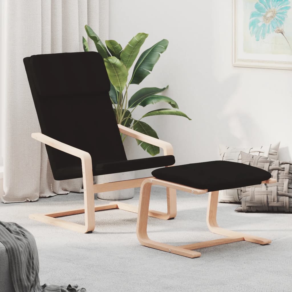 Fauteuil de relaxation avec repose-pieds en tissu couleur crème