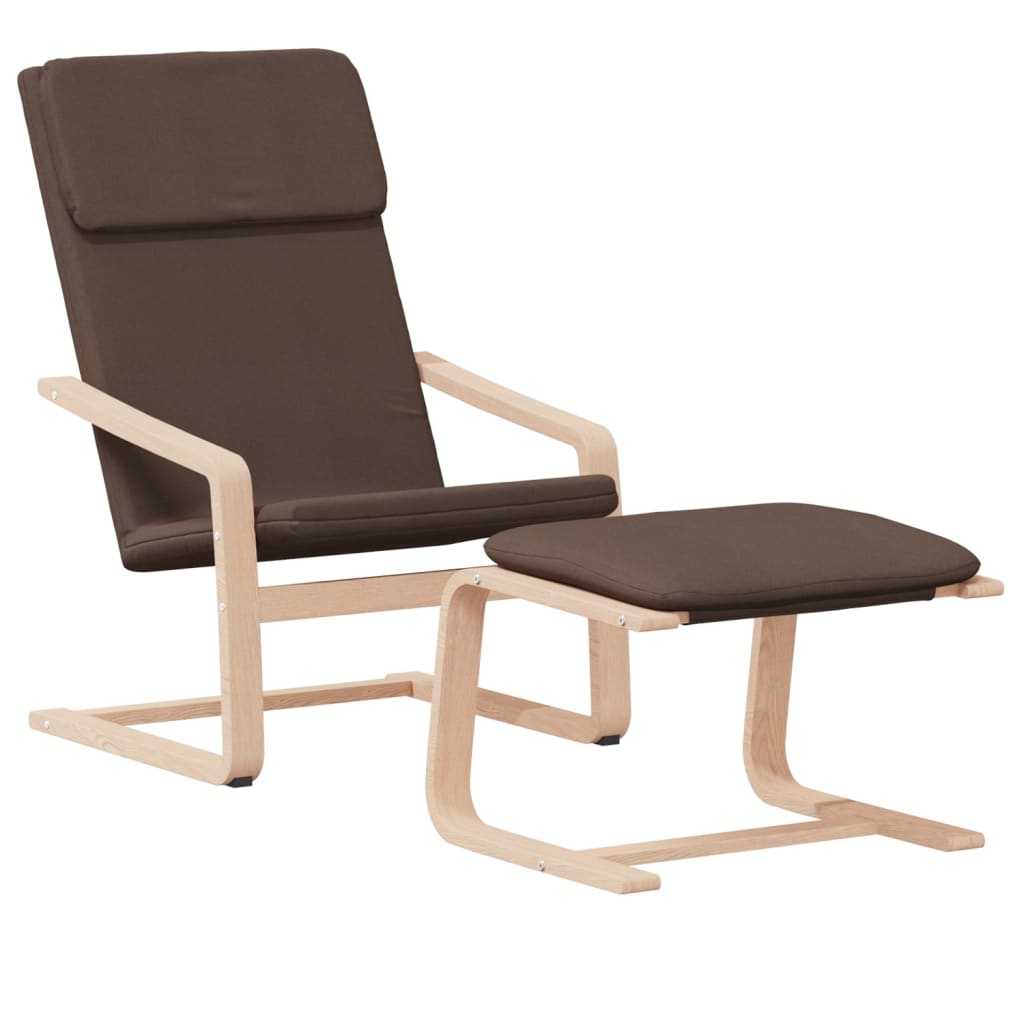 Fauteuil de relaxation avec repose-pieds en tissu couleur crème