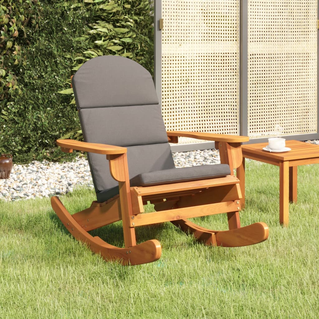 Fauteuil à bascule Adirondack en bois d'acacia massif