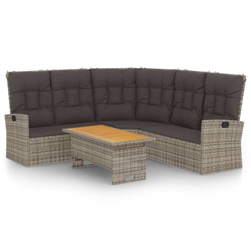 2-delige Loungeset met kussens poly rattan