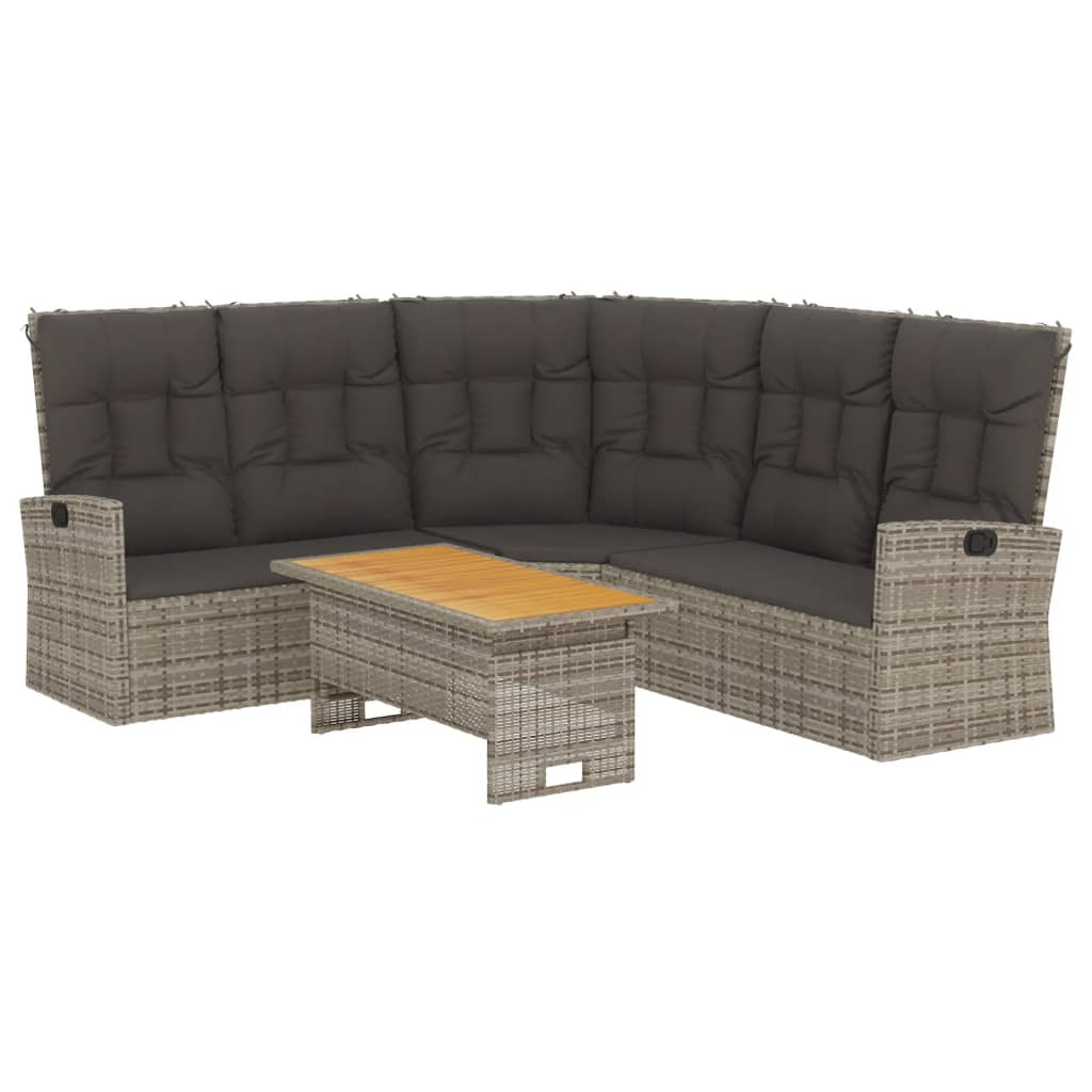 2-delige Loungeset met kussens poly rattan