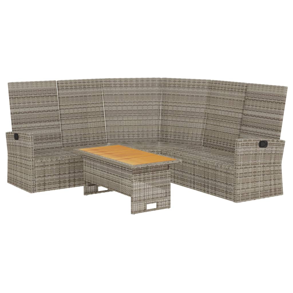 2-delige Loungeset met kussens poly rattan