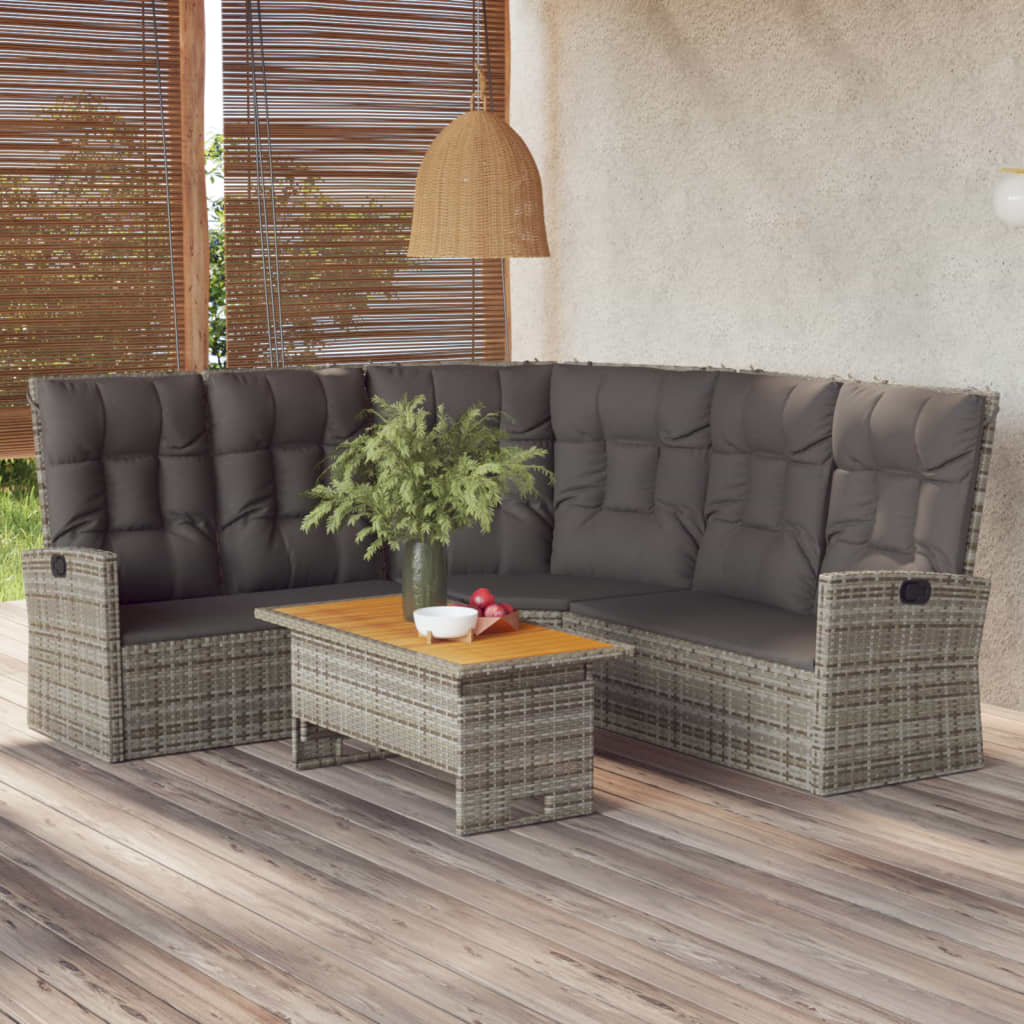 2-delige Loungeset met kussens poly rattan