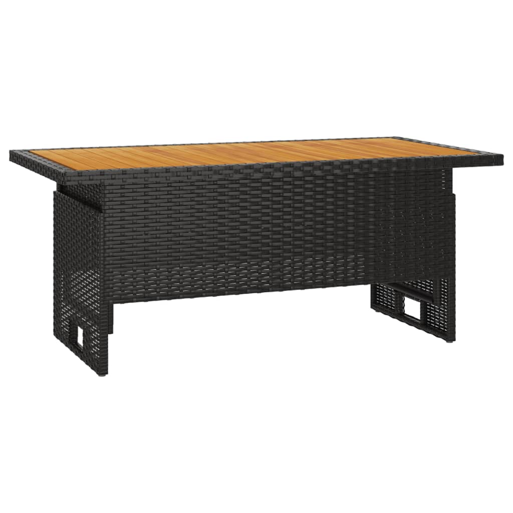 Tuintafel 100x50x43/63 cm acaciahout en poly rattan