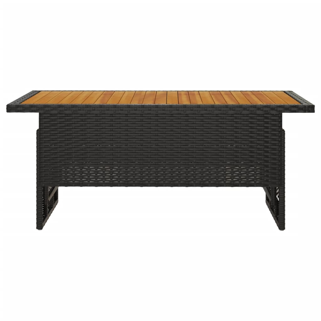 Tuintafel 100x50x43/63 cm acaciahout en poly rattan