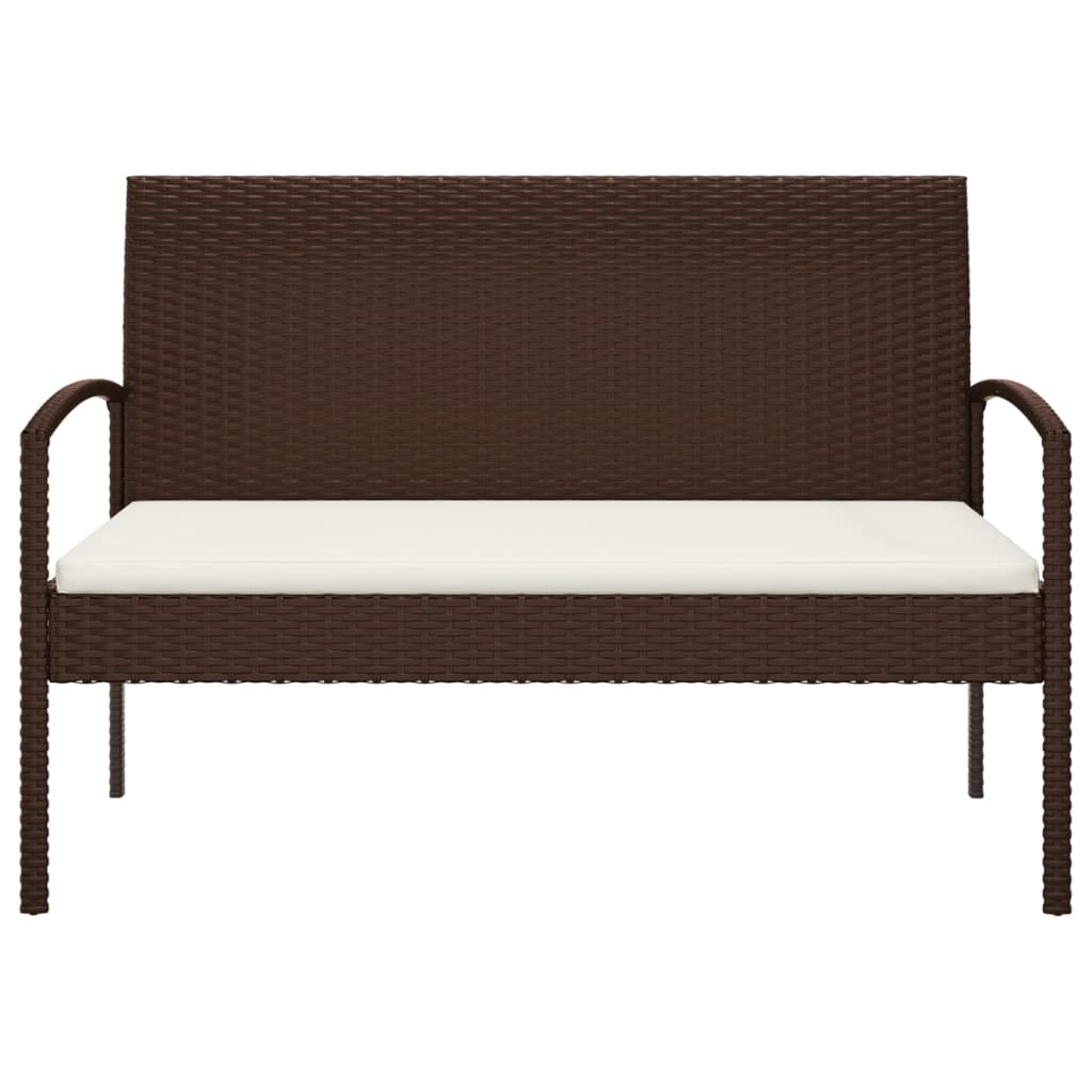 Banc de jardin avec coussin 105 cm poly rotin