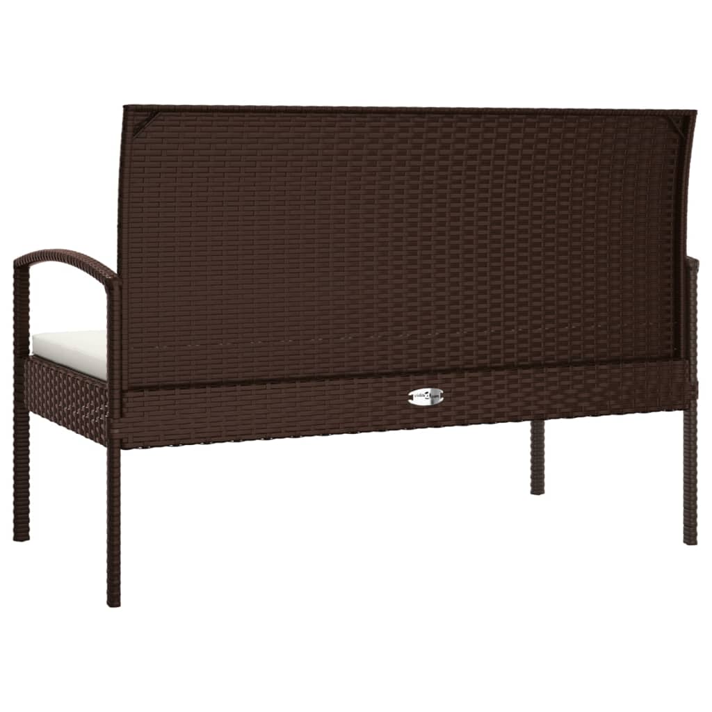 Tuinbank met kussen 105 cm poly rattan