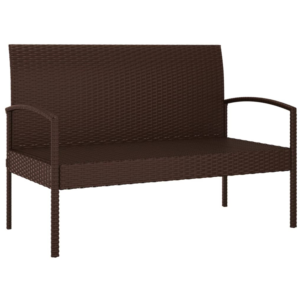 Banc de jardin avec coussin 105 cm poly rotin