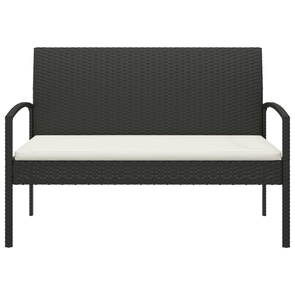 Banc de jardin avec coussin 105 cm poly rotin