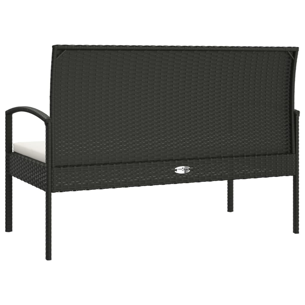 Banc de jardin avec coussin 105 cm poly rotin