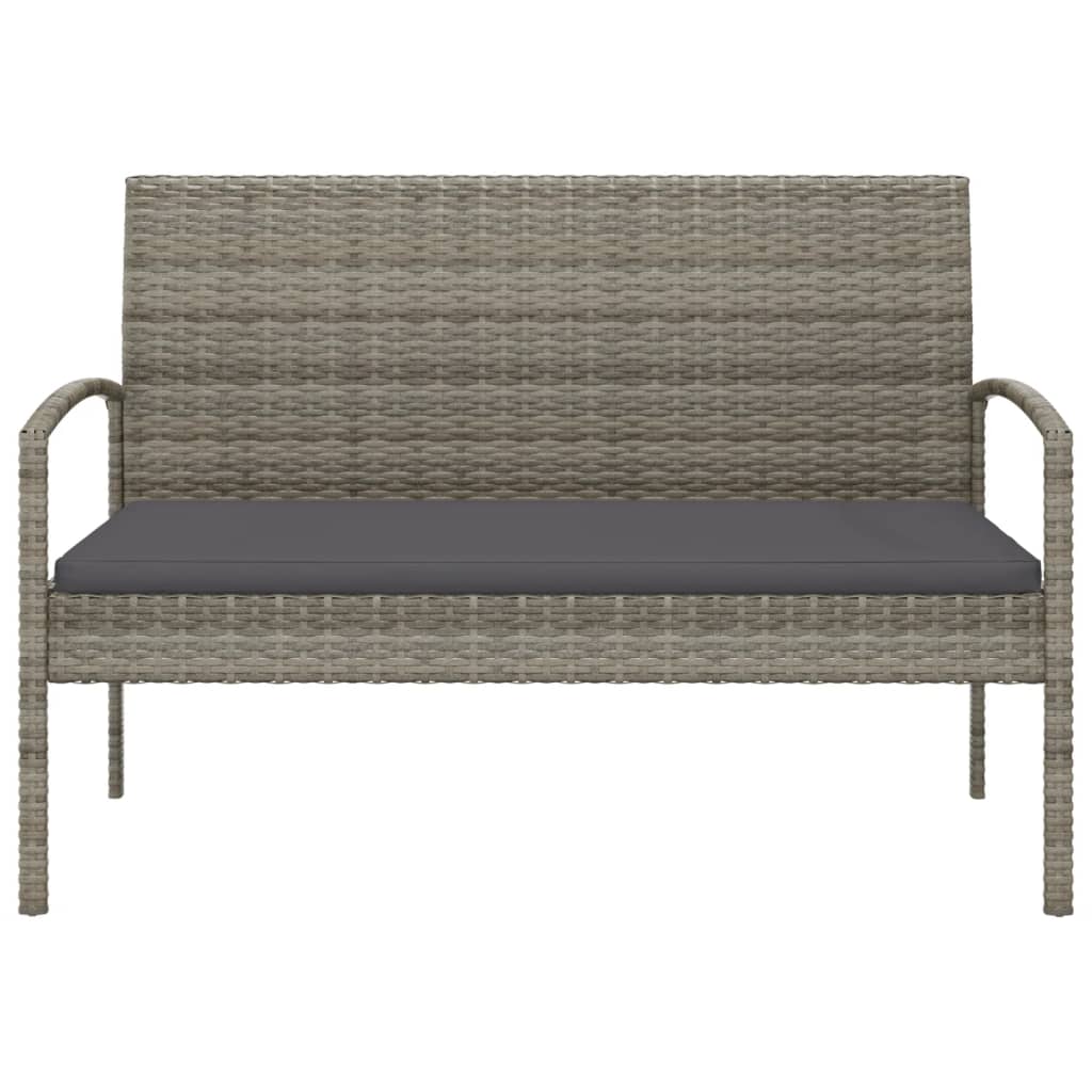 Banc de jardin avec coussin 105 cm poly rotin