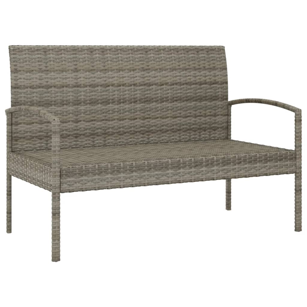 Banc de jardin avec coussin 105 cm poly rotin