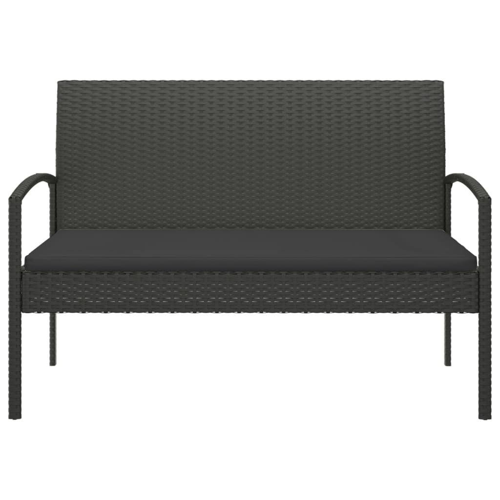 Banc de jardin avec coussin 105 cm poly rotin