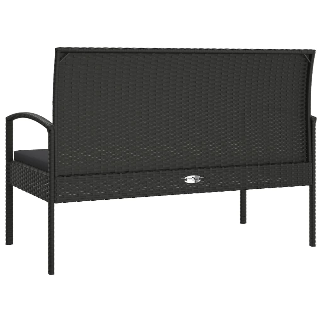 Banc de jardin avec coussin 105 cm poly rotin