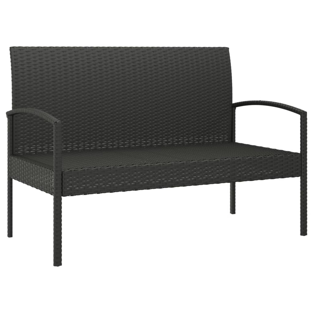 Banc de jardin avec coussin 105 cm poly rotin