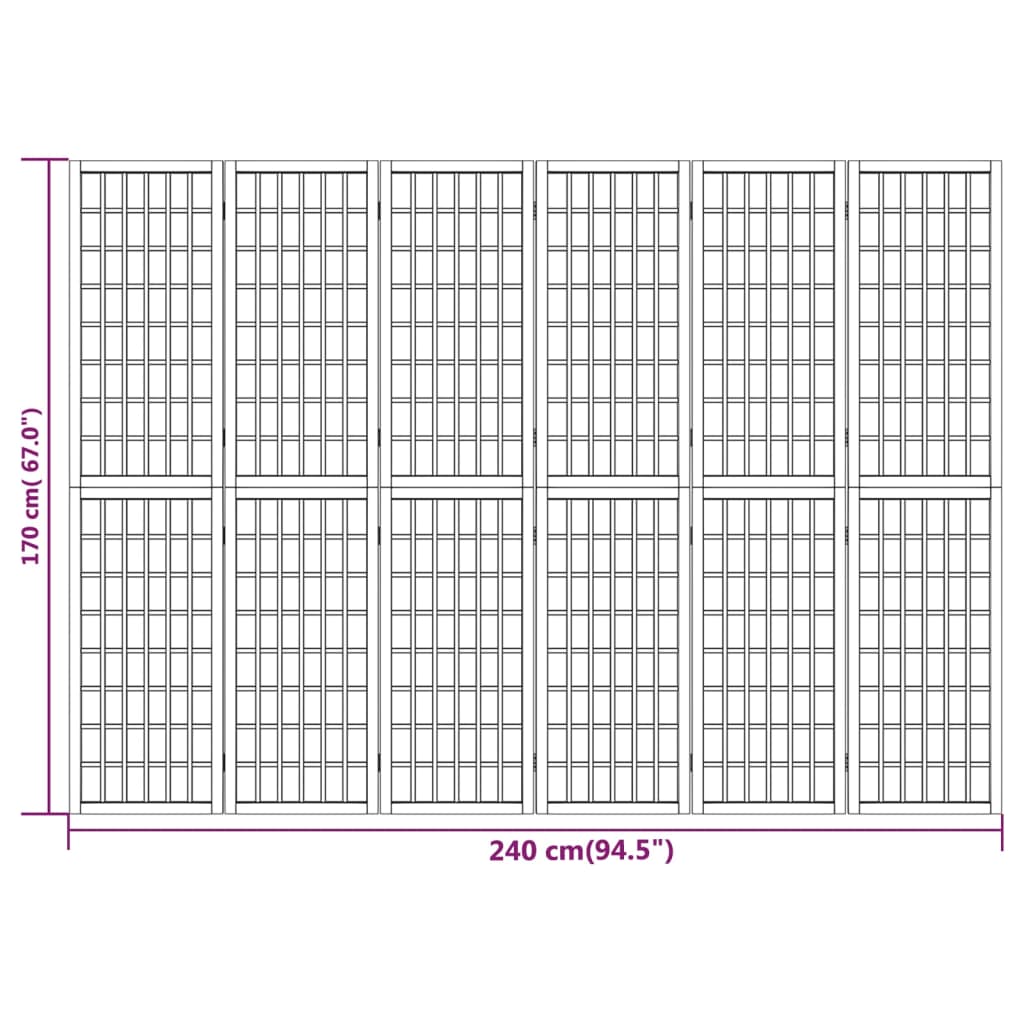 Kamerscherm inklapbaar 6 panelen Japanse stijl 240x170 cm