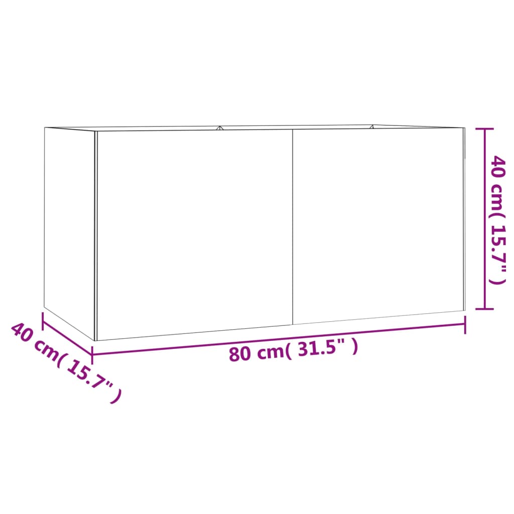 Plantenbak verhoogd 200x80x80 cm cortenstaal