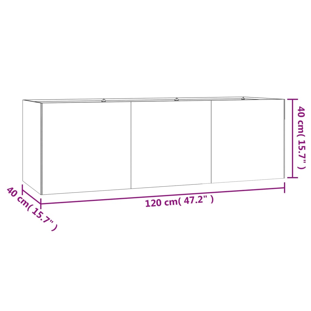 Plantenbak verhoogd 200x80x80 cm cortenstaal