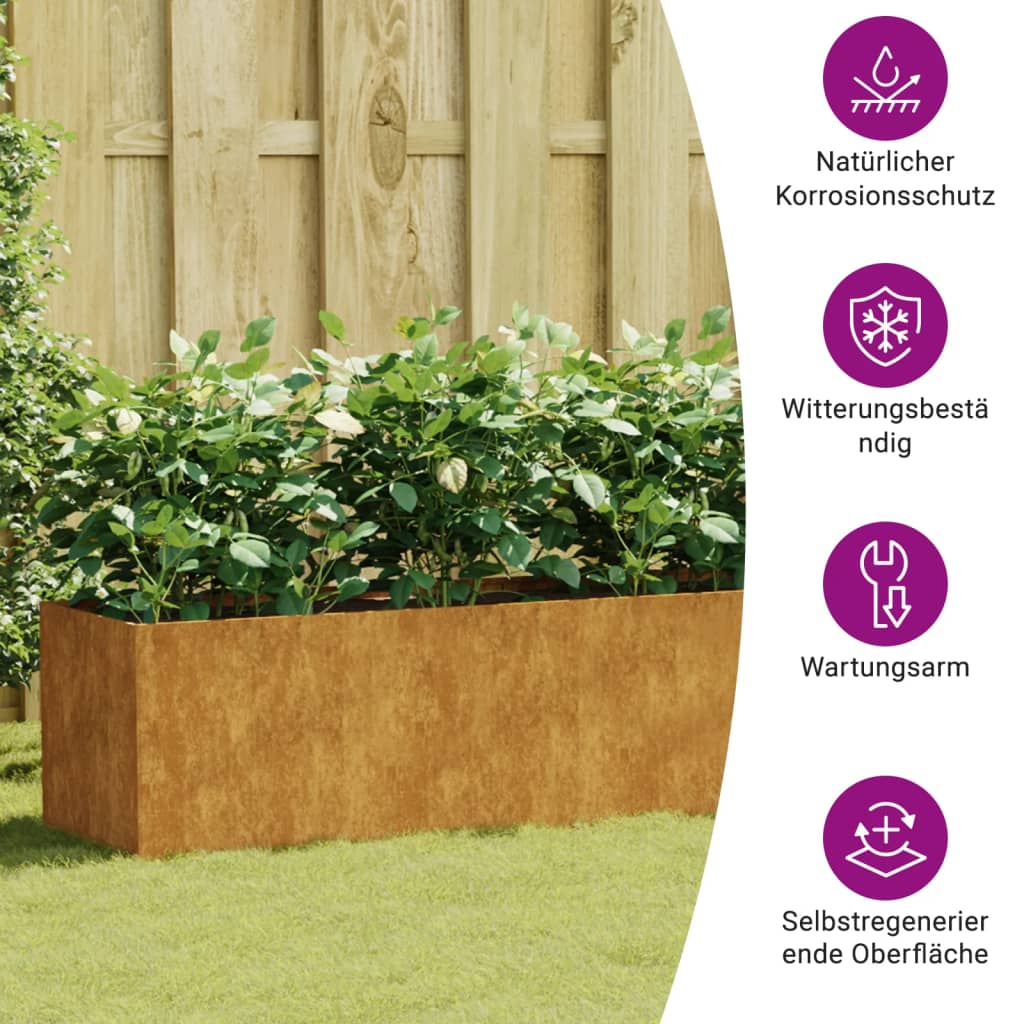 Plantenbak verhoogd 200x80x80 cm cortenstaal