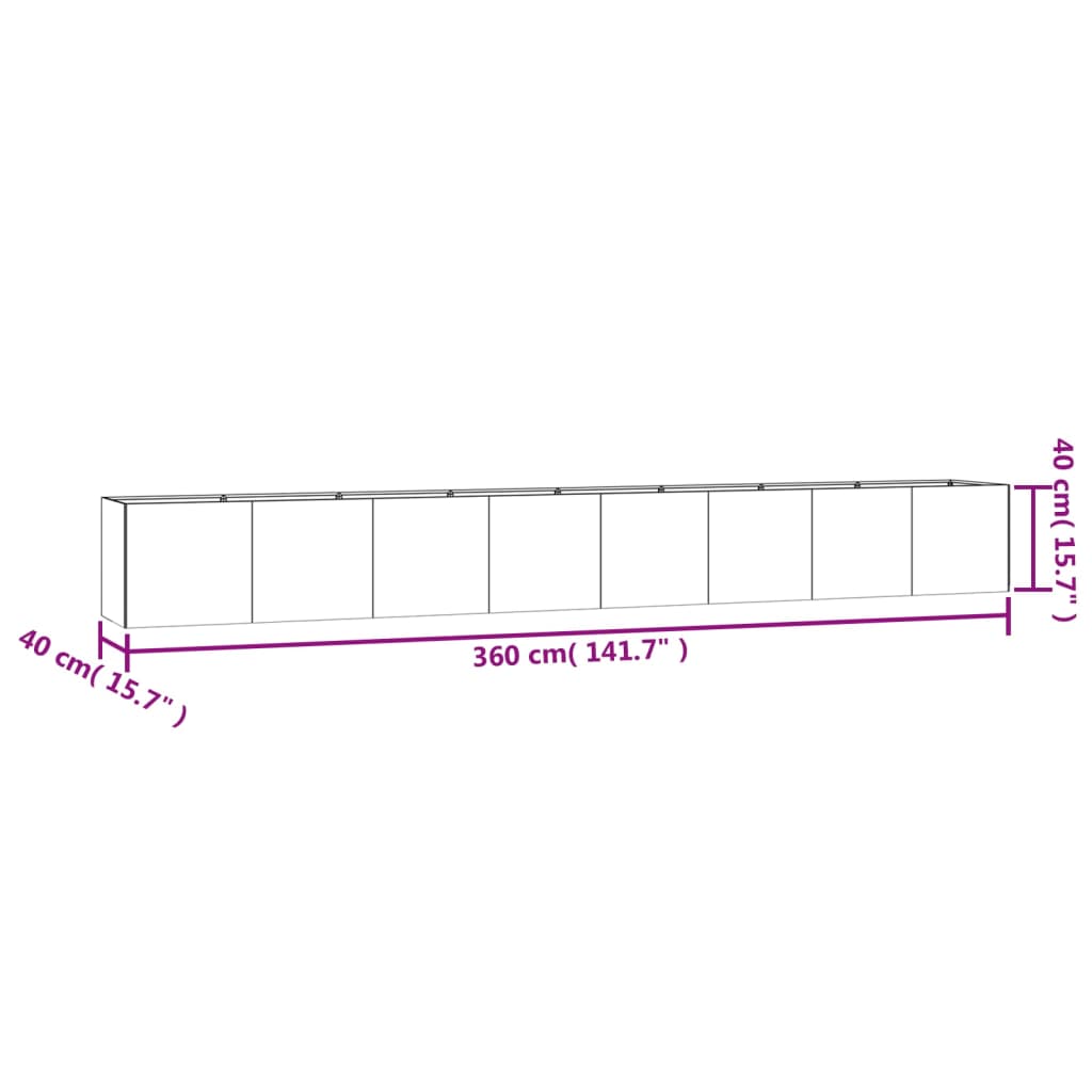 Plantenbak verhoogd 200x80x80 cm cortenstaal