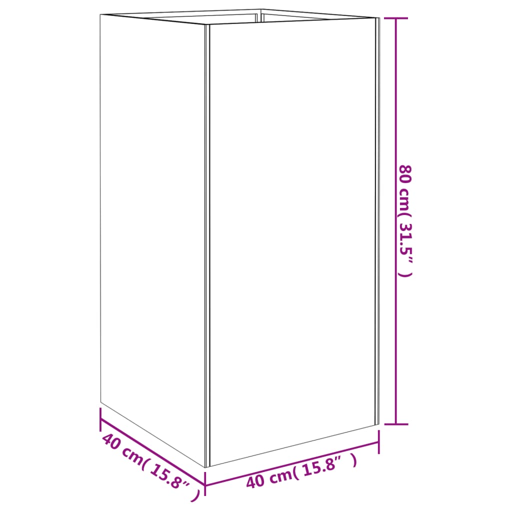 Plantenbak verhoogd 200x80x80 cm cortenstaal