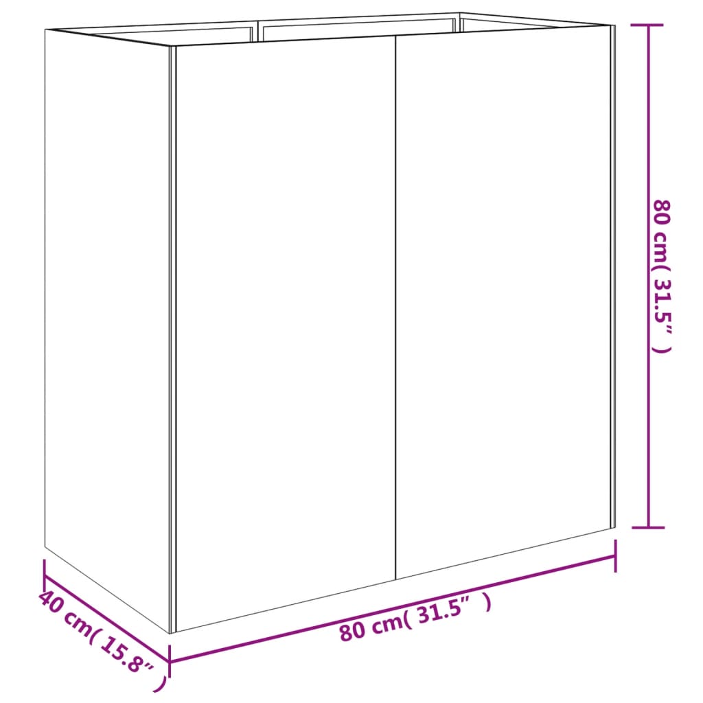 Plantenbak verhoogd 200x80x80 cm cortenstaal