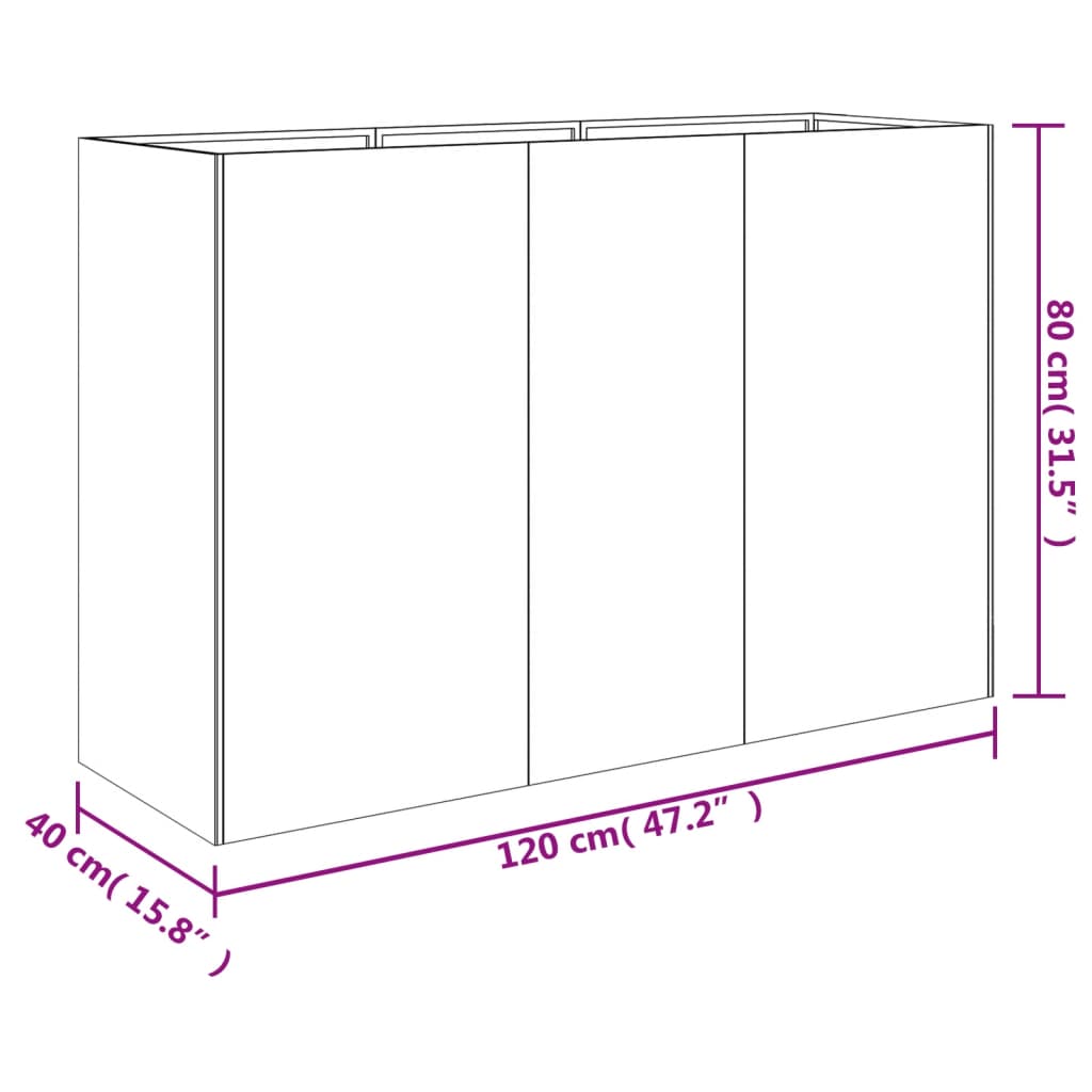 Plantenbak verhoogd 200x80x80 cm cortenstaal