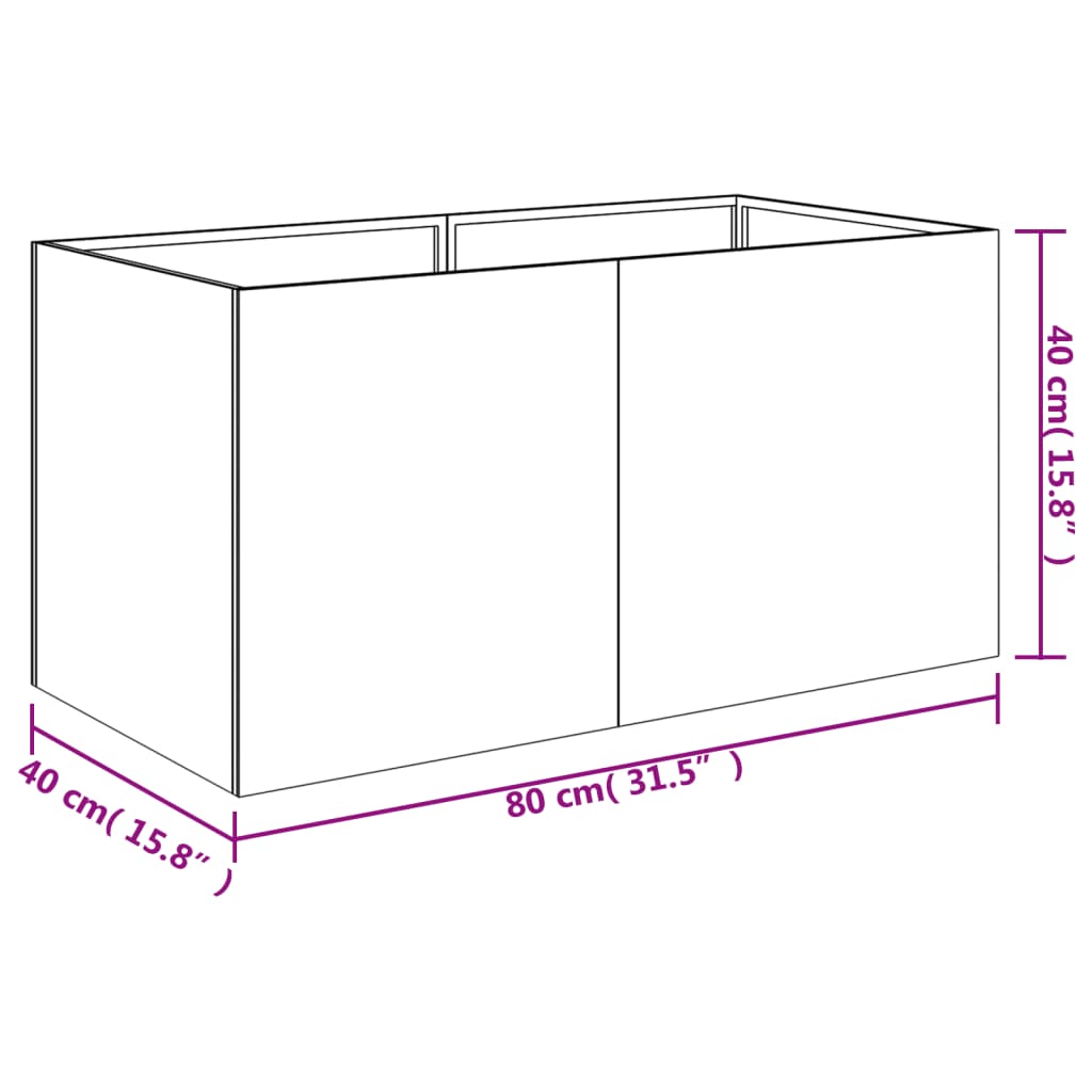 Plantenbak verhoogd 200x80x80 cm cortenstaal