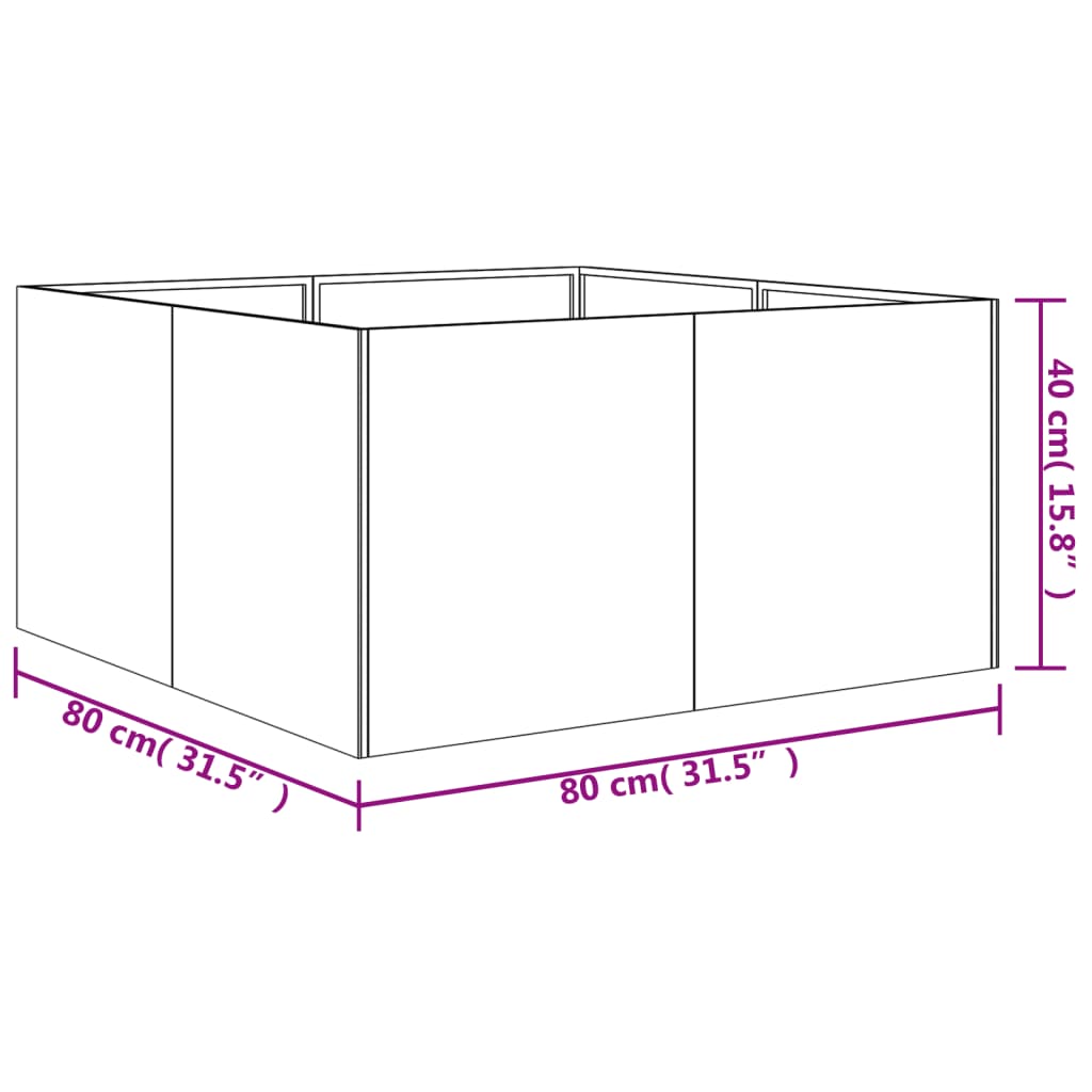 Plantenbak verhoogd 200x80x80 cm cortenstaal