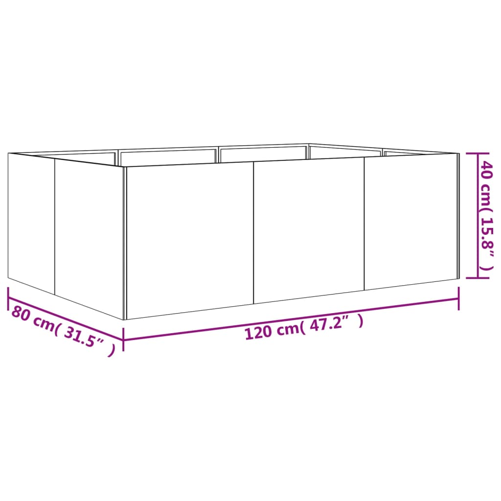 Plantenbak verhoogd 200x80x80 cm cortenstaal