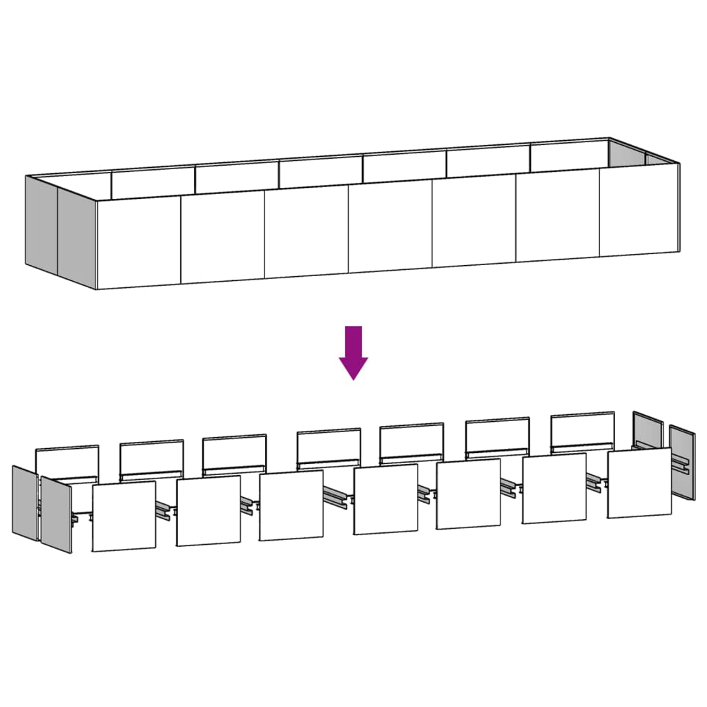 Plantenbak verhoogd 200x80x80 cm cortenstaal