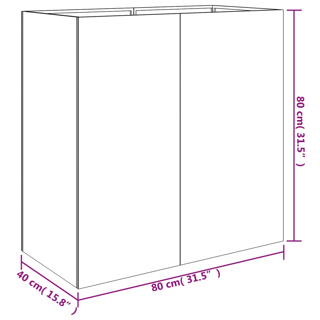 Plantenbak verhoogd 280x40x80 cm cortenstaal