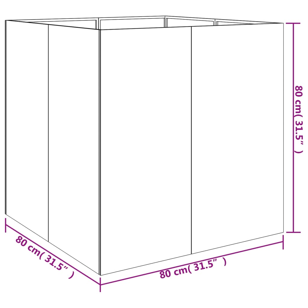 Plantenbak verhoogd 200x80x80 cm cortenstaal