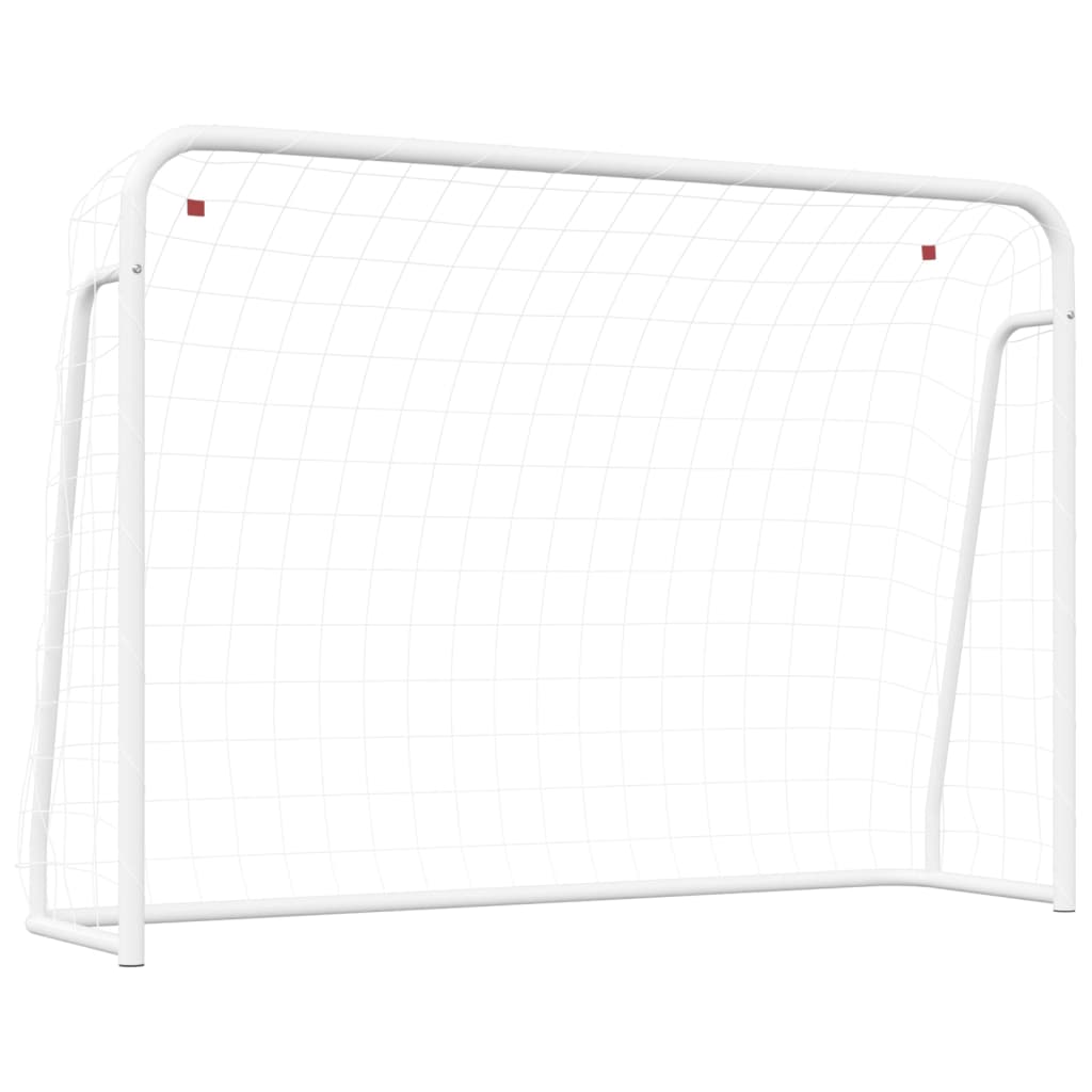 Voetbaldoel met net 180x90x120 cm staal wit