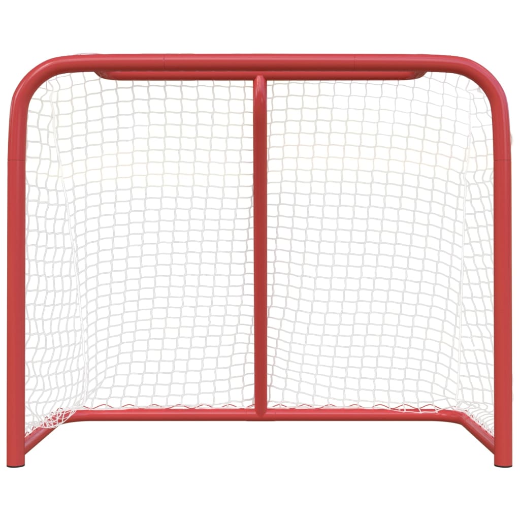 Hockeydoel met net 153x60x118 cm staal en polyester rood en wit