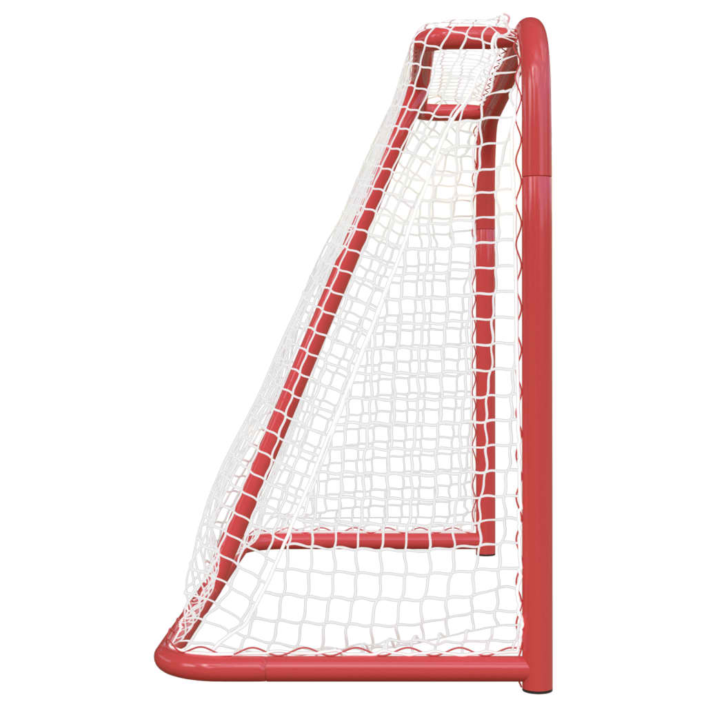 Hockeydoel met net 153x60x118 cm staal en polyester rood en wit