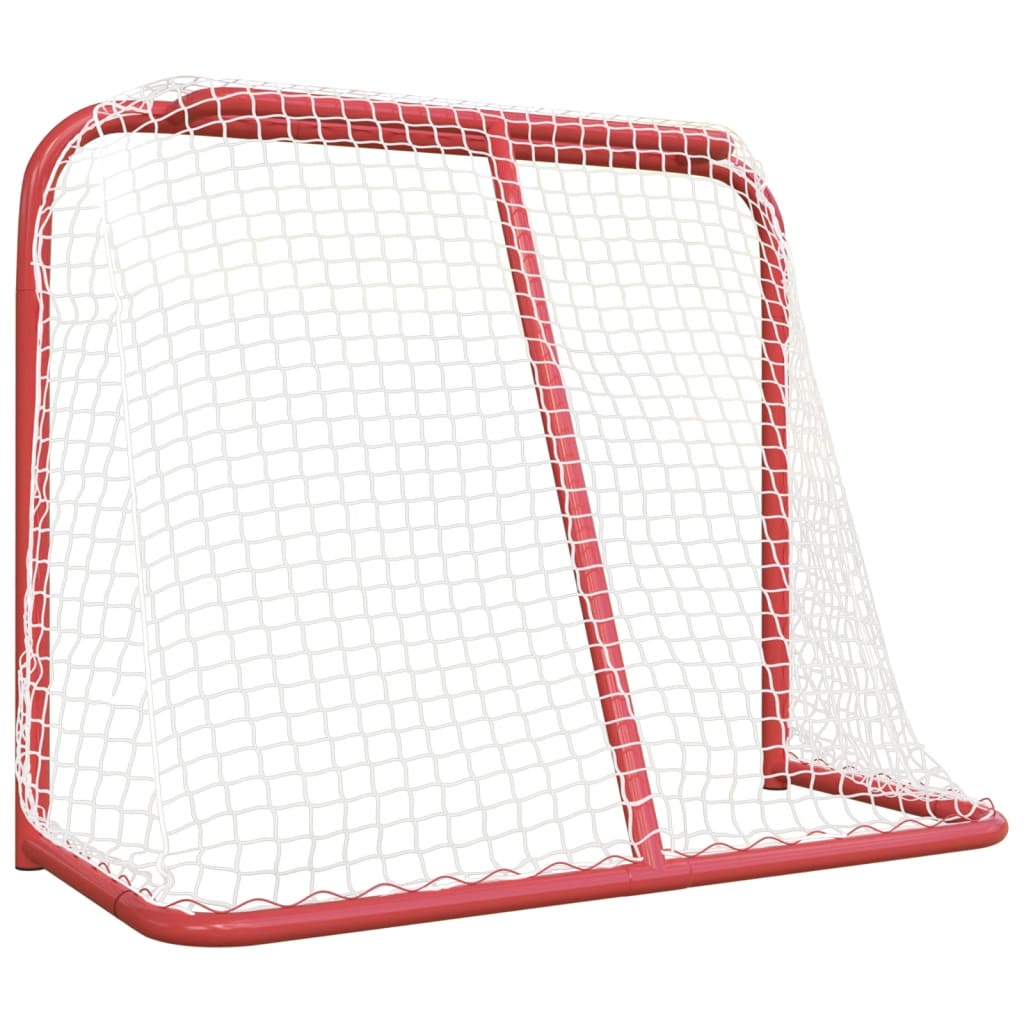 Hockeydoel met net 153x60x118 cm staal en polyester rood en wit