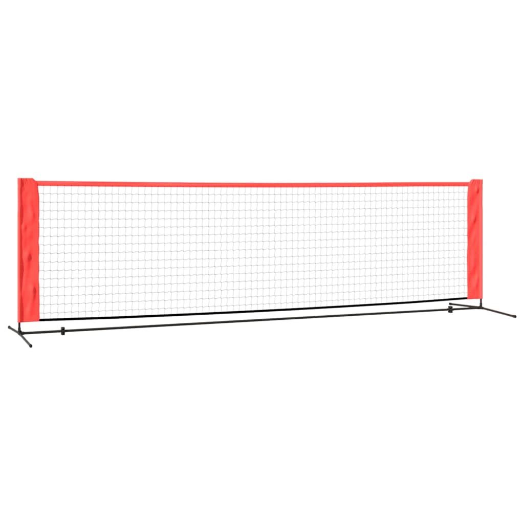 Filet de tennis 400x100x87 cm polyester noir et rouge