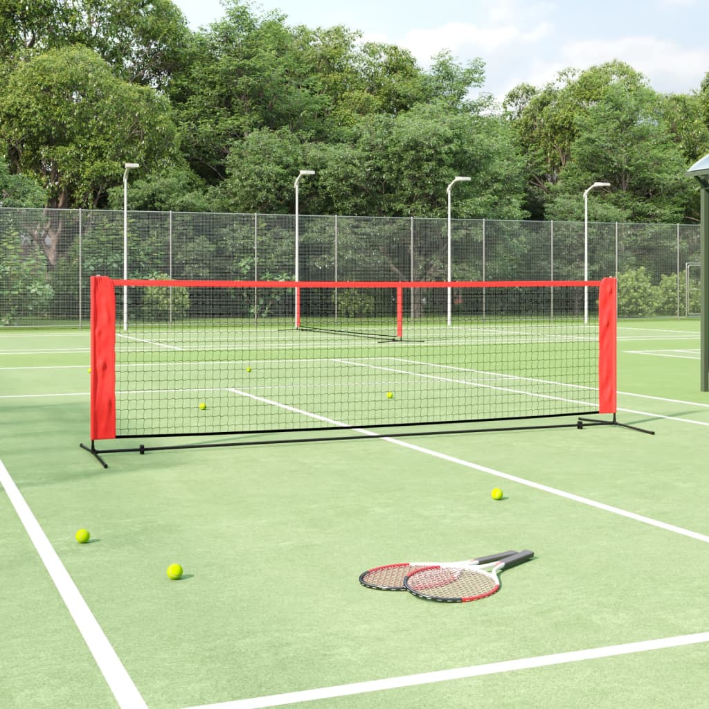 Tennisnet 400x100x87 cm polyester zwart en rood