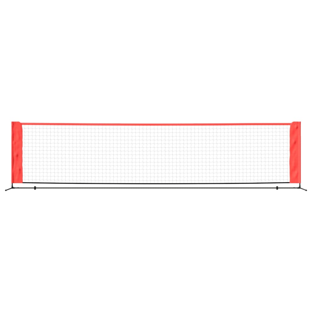 Filet de tennis 400x100x87 cm polyester noir et rouge