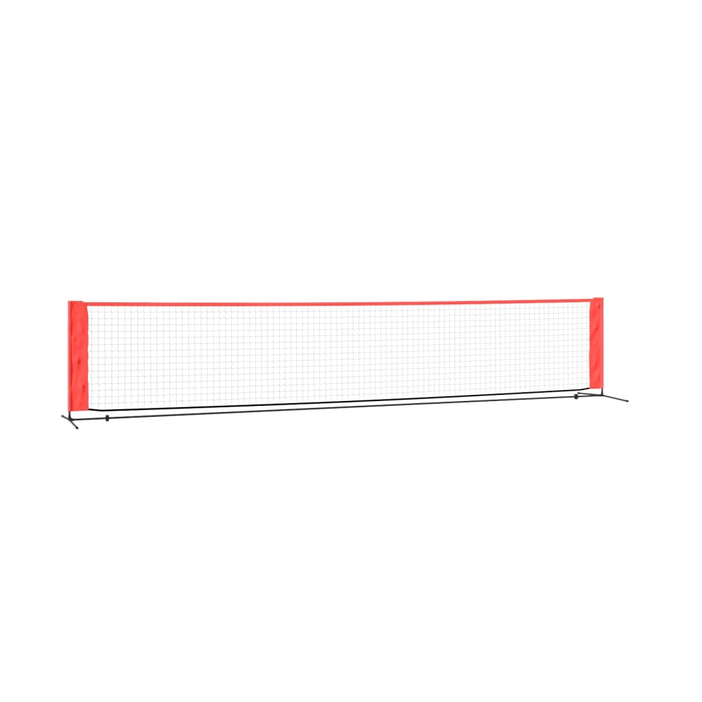 Filet de tennis 400x100x87 cm polyester noir et rouge