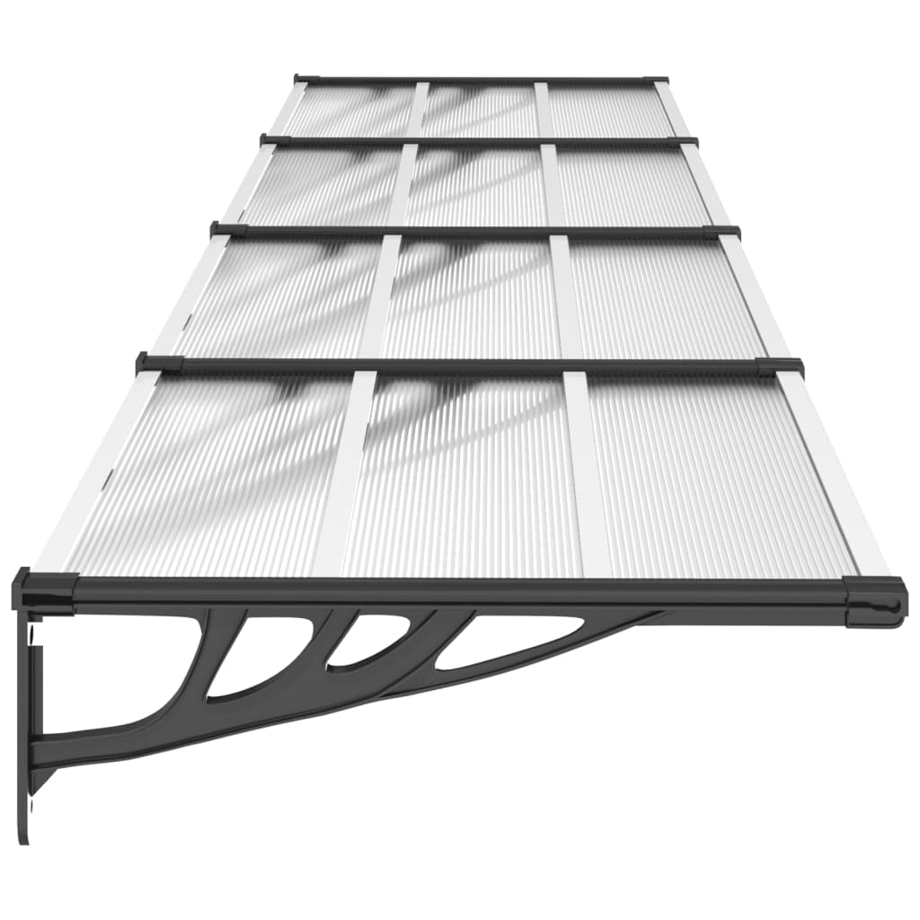 Deurluifel 239x90 cm polycarbonaat zwart en transparant