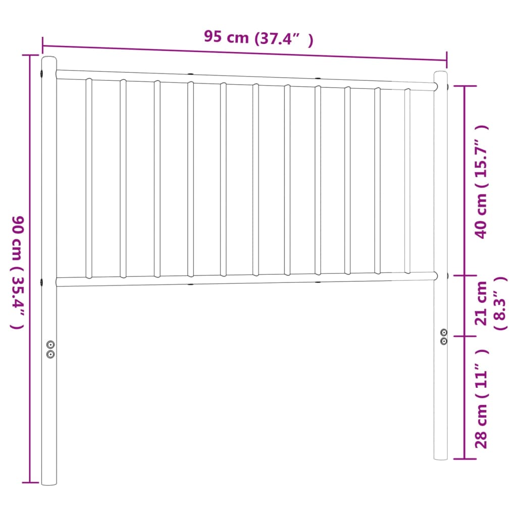 Tête de lit 107 cm en métal