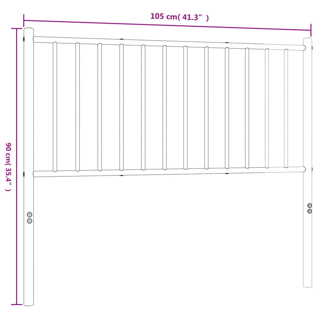 Tête de lit 107 cm en métal