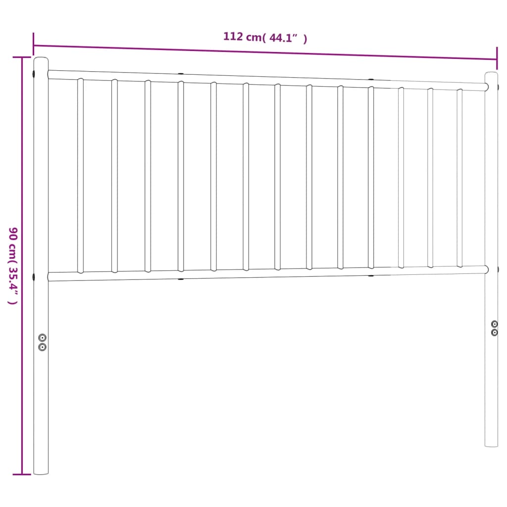 Tête de lit 107 cm en métal