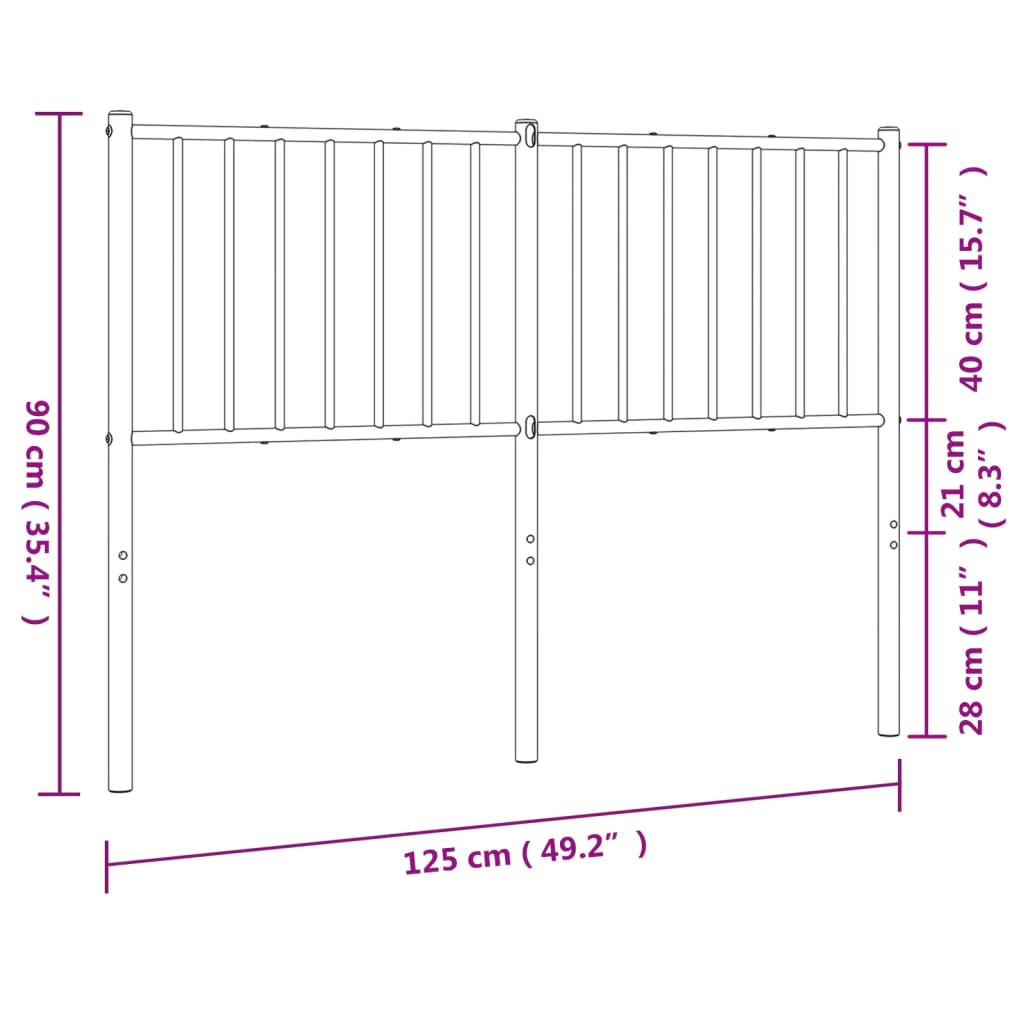 Tête de lit 107 cm en métal