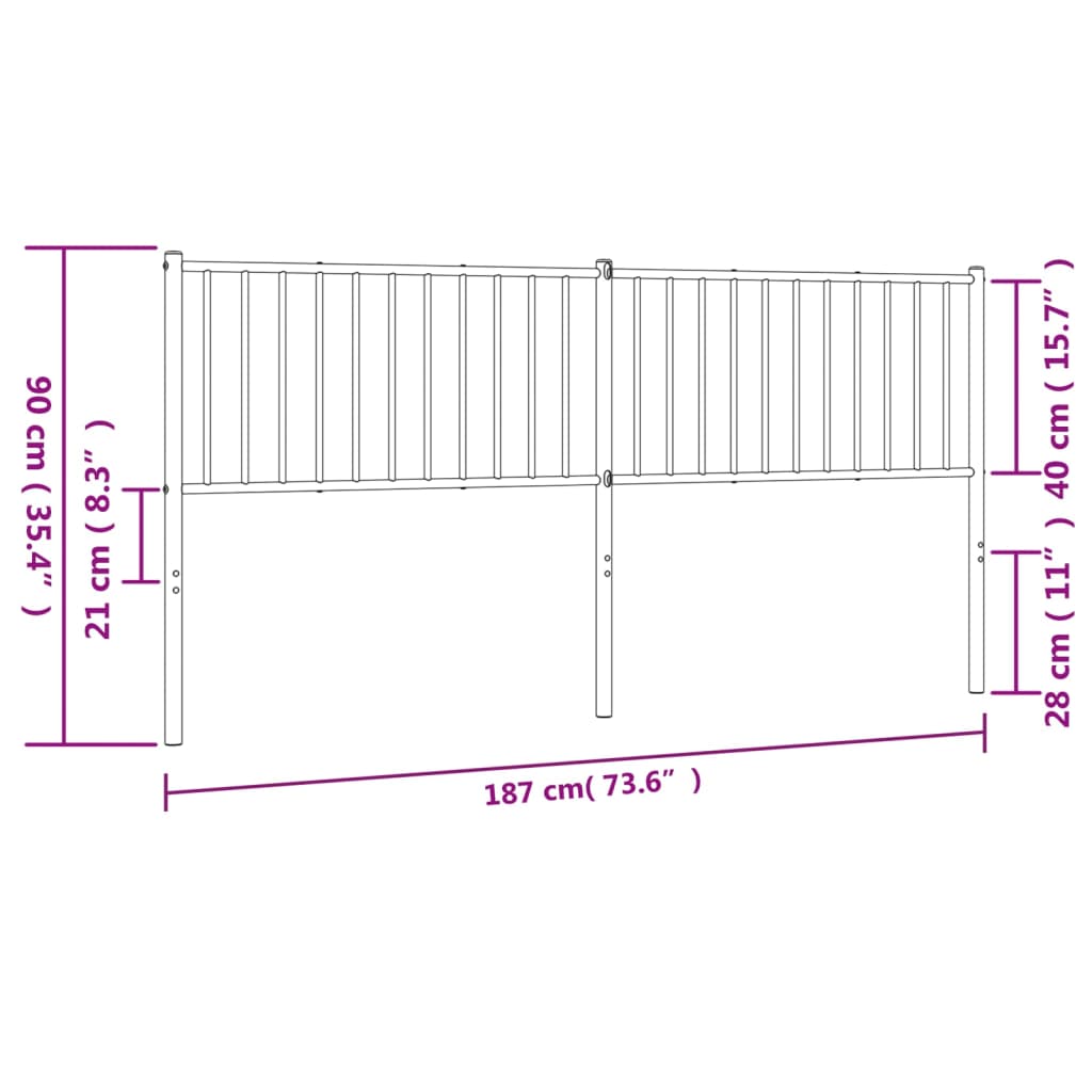 Tête de lit 107 cm en métal