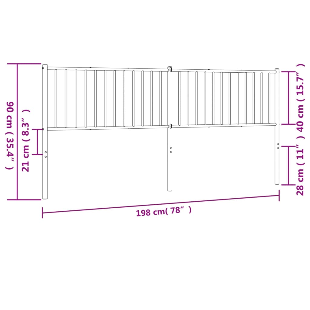 Tête de lit 107 cm en métal