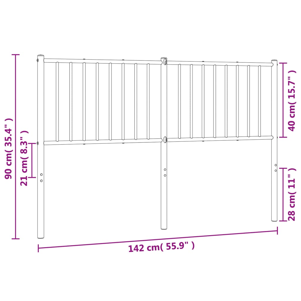 Tête de lit 107 cm en métal