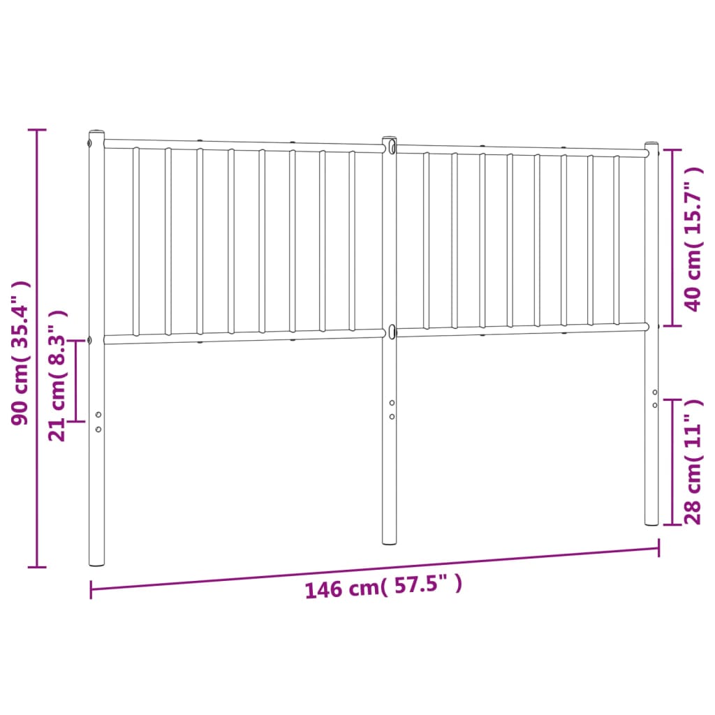 Tête de lit 107 cm en métal